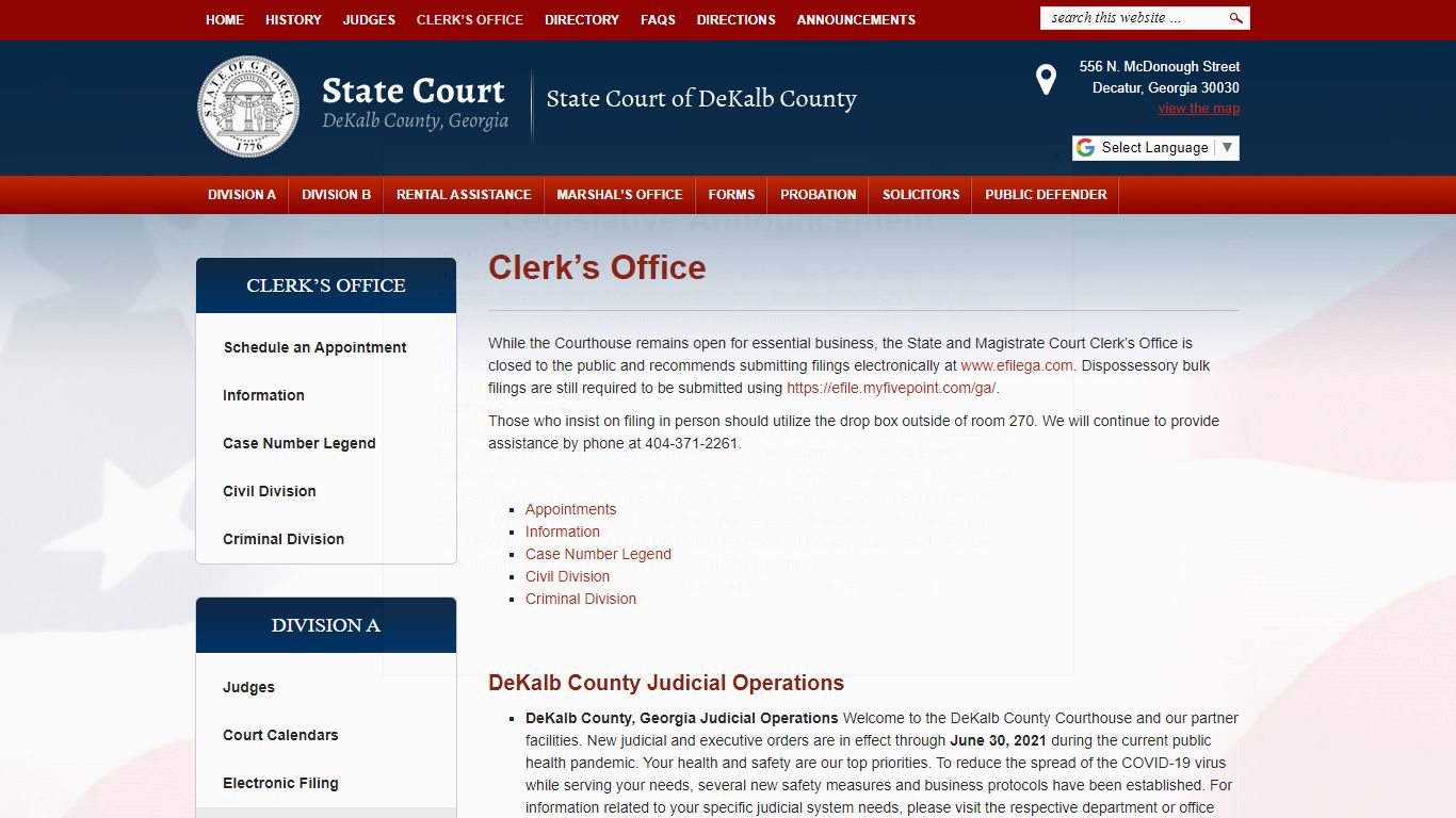 Clerk’s Office - DeKalb County Georgia State Court